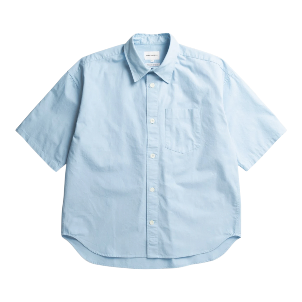 Norse Projects Falster Oversized Faded Pigment Dyed SS Shirt - Cerulean Shirt Norse Projects 