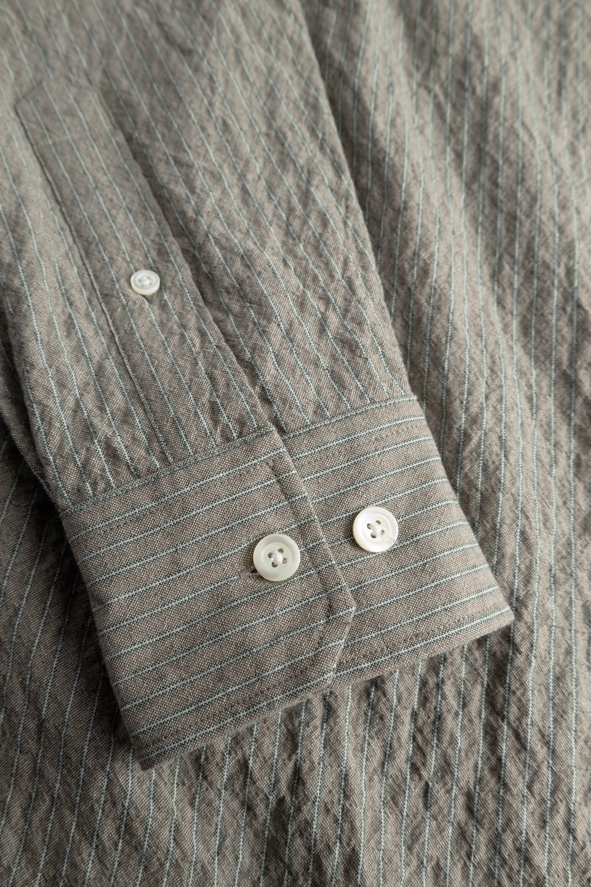Norse Projects Falster Oversized Textured Stripe Shirt - Vetiver Shirt Norse Projects 
