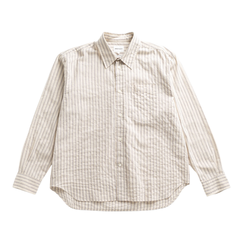 Norse Projects - Falster Stripe Oversized Shirt - Natural Ecru Skjorte Norse Projects 