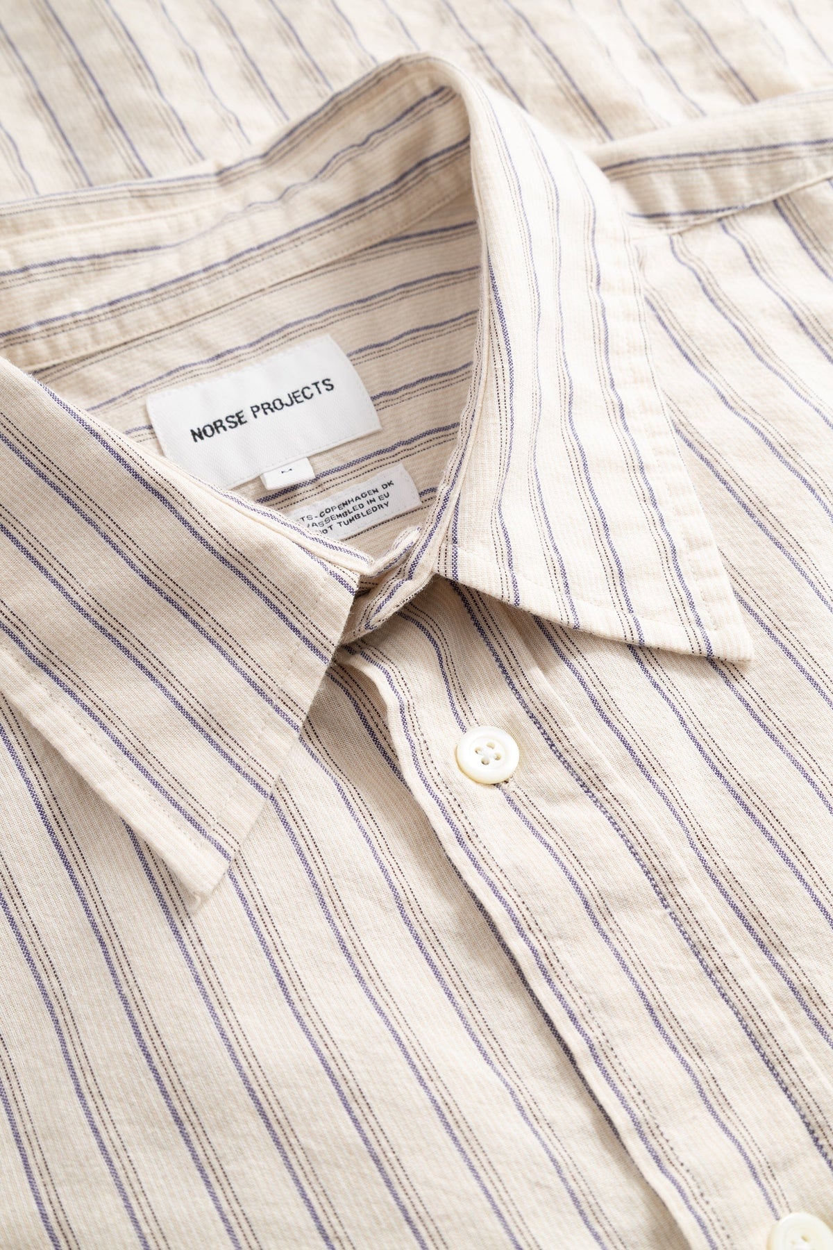 Norse Projects - Falster Stripe Oversized Shirt - Natural Ecru Skjorte Norse Projects 