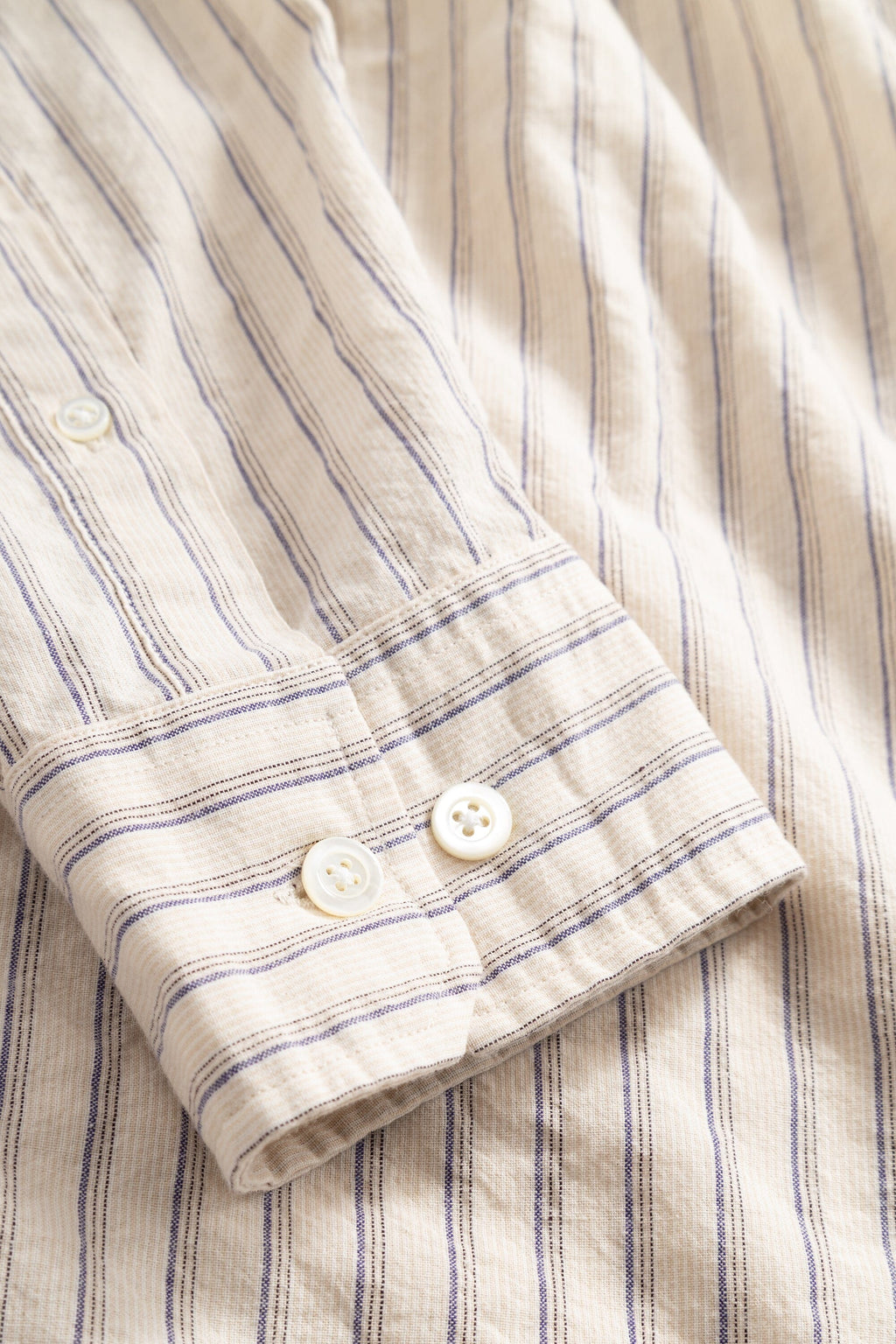 Norse Projects - Falster Stripe Oversized Shirt - Natural Ecru Skjorte Norse Projects 