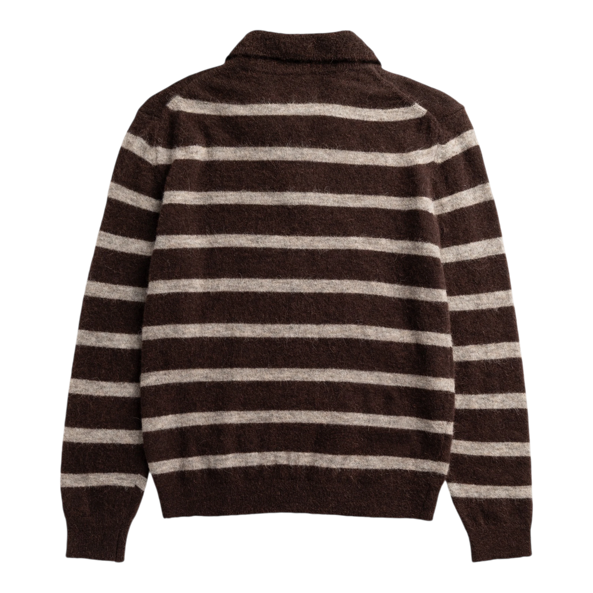 Norse Projects - Gudme Baby Alpaca Stripe Polo - Delicioso Brown Genser Norse Projects 
