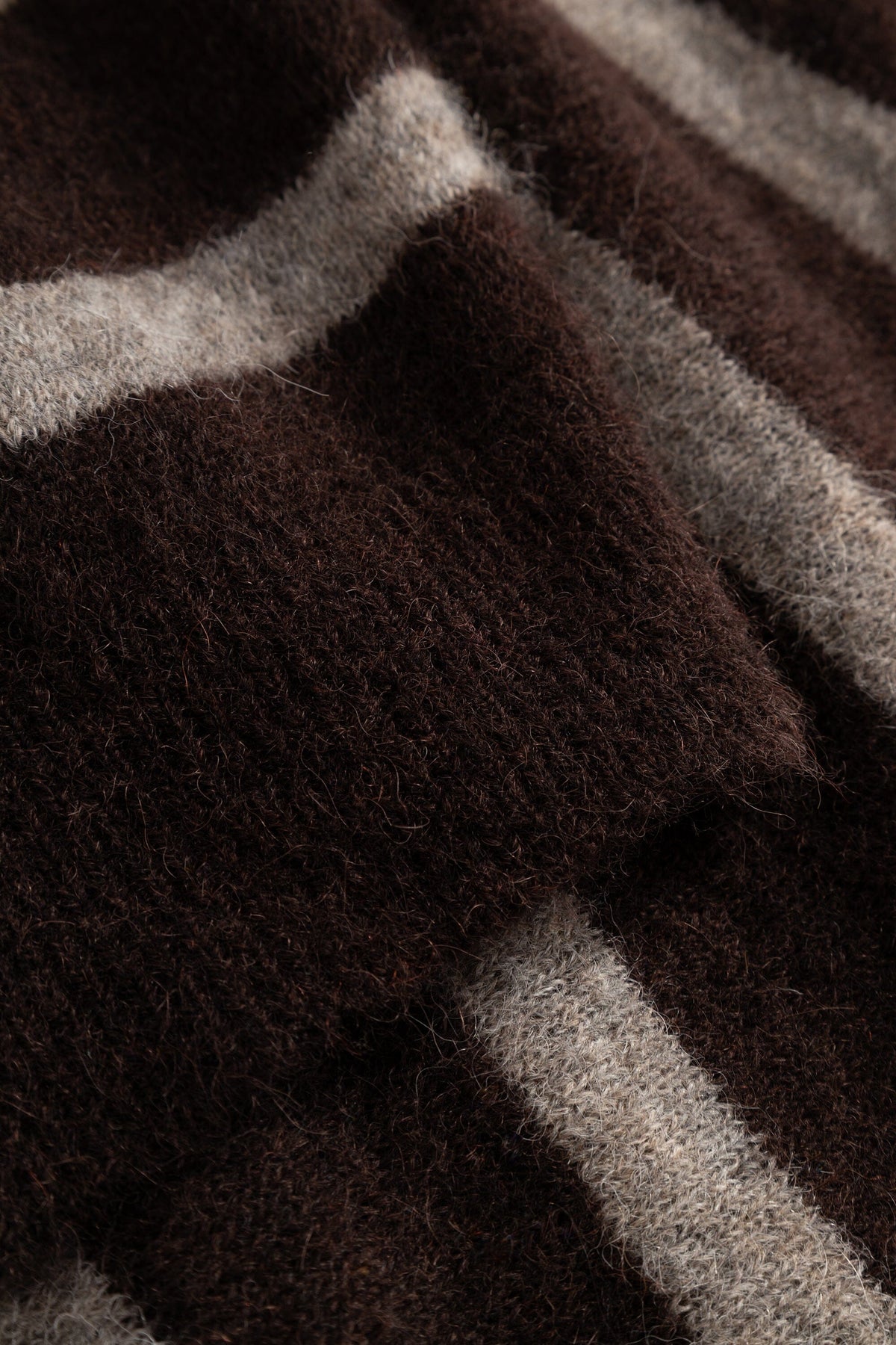 Norse Projects - Gudme Baby Alpaca Stripe Polo - Delicioso Brown Genser Norse Projects 