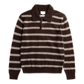 Norse Projects - Gudme Baby Alpaca Stripe Polo - Delicioso Brown Genser Norse Projects 