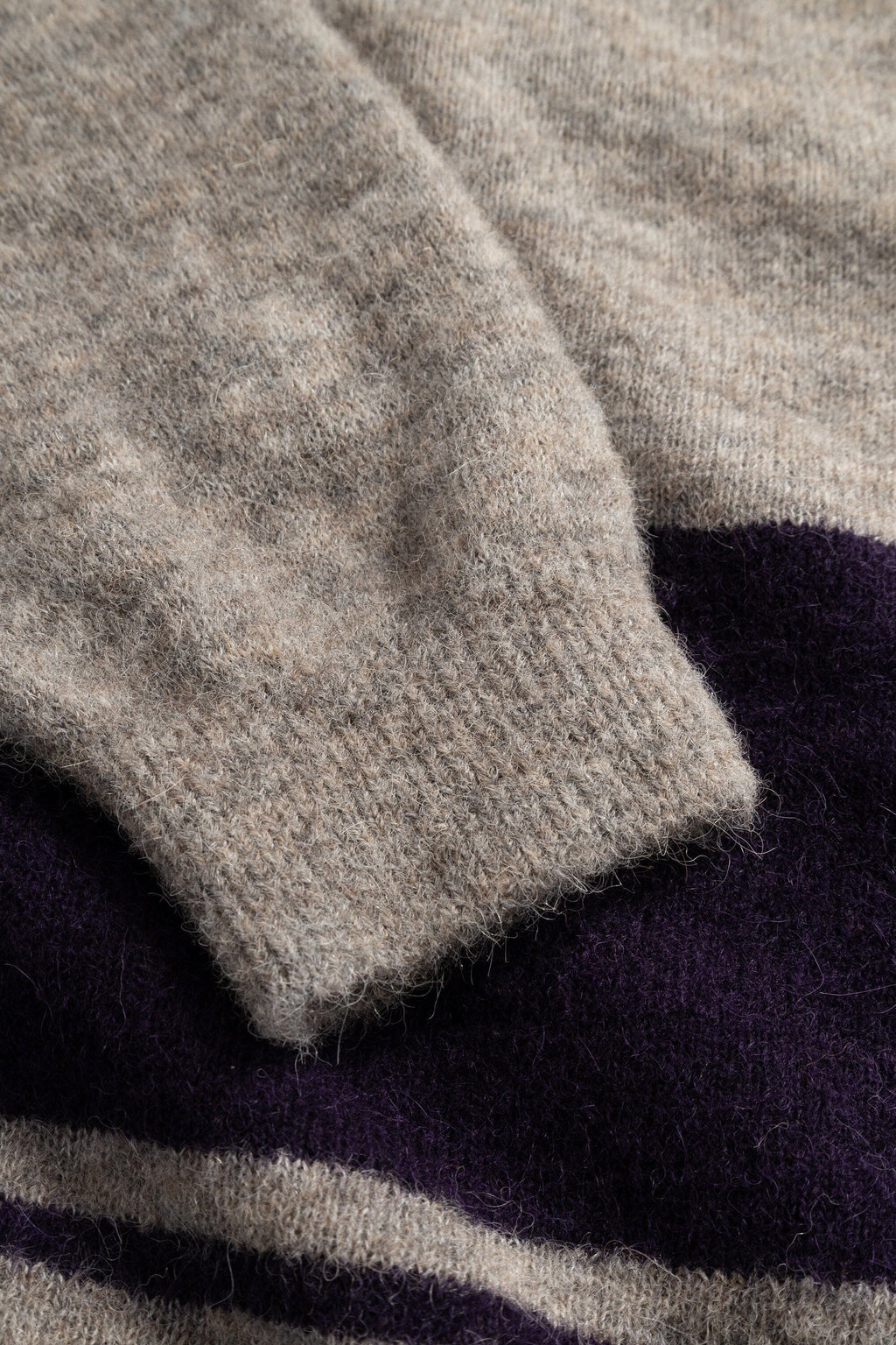 Norse Projects - Gudme Baby Alpaca Stripe Polo - Walnut Genser Norse Projects 