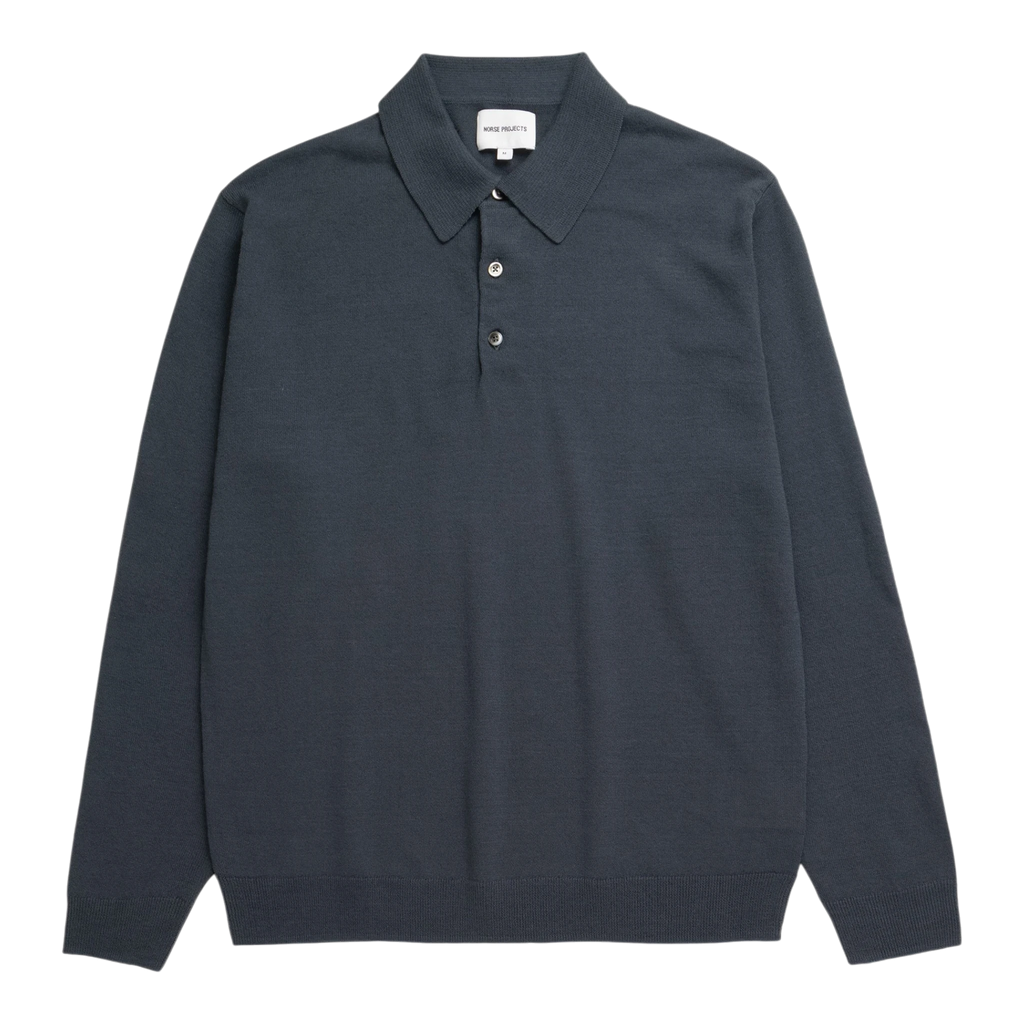 Norse Projects Gudme Cotton Paper Polo - Graphite Shirt Norse Projects 