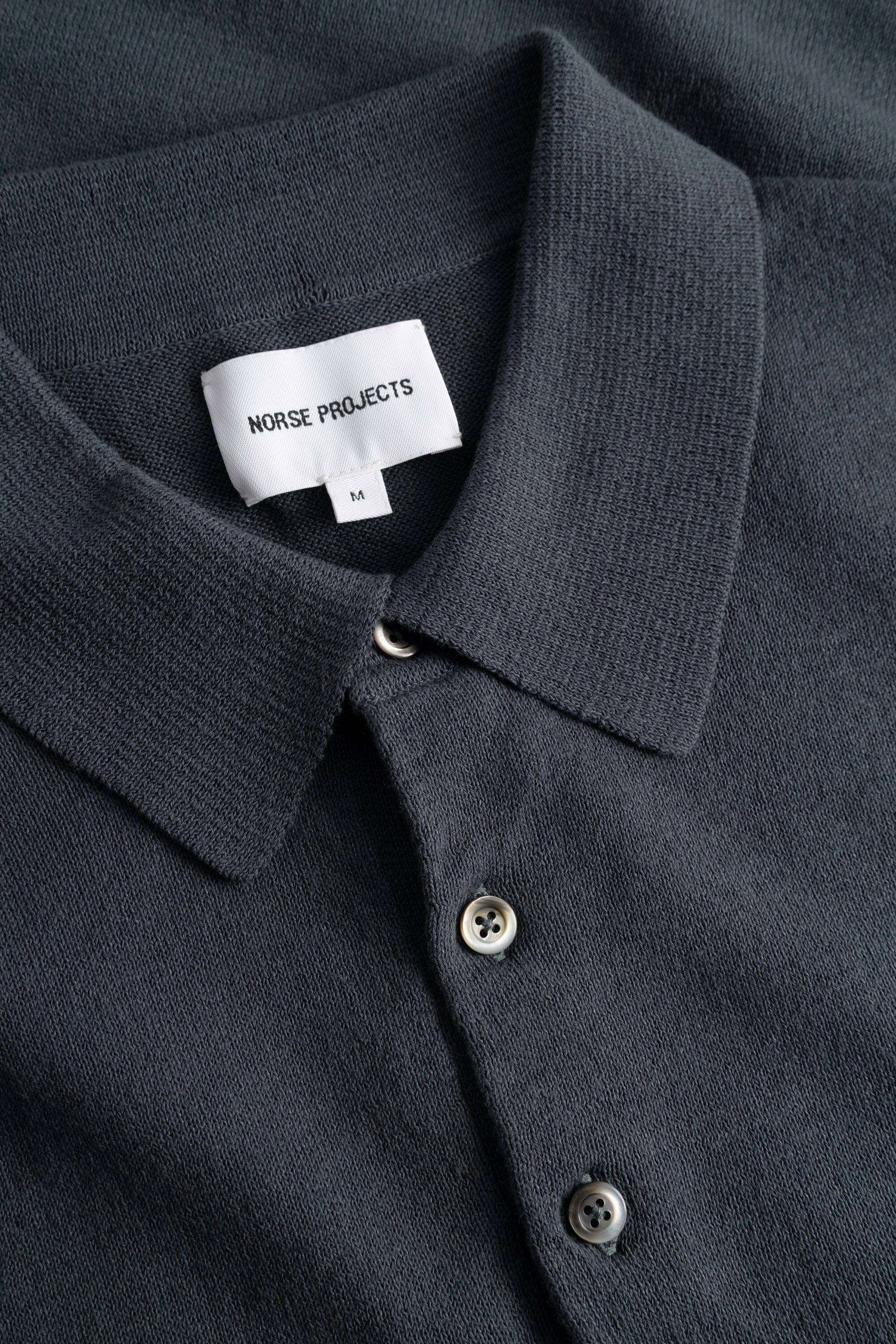 Norse Projects Gudme Cotton Paper Polo - Graphite Shirt Norse Projects 