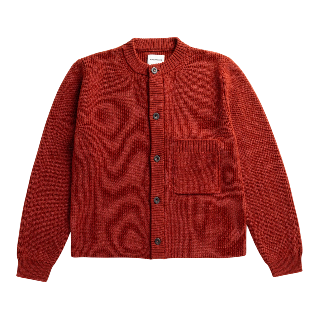Norse Projects - Gullverket Cotton Wool Rib Cardigan - Cowhide Cardigan Norse Projects 