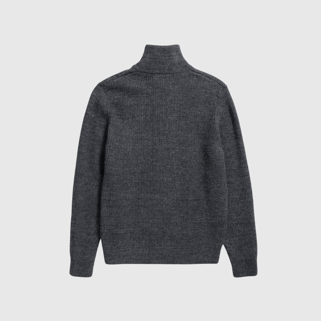 Norse Projects Hagen Full Zip Jacket - Dark Grey Melange Knitwear Norse Projects 