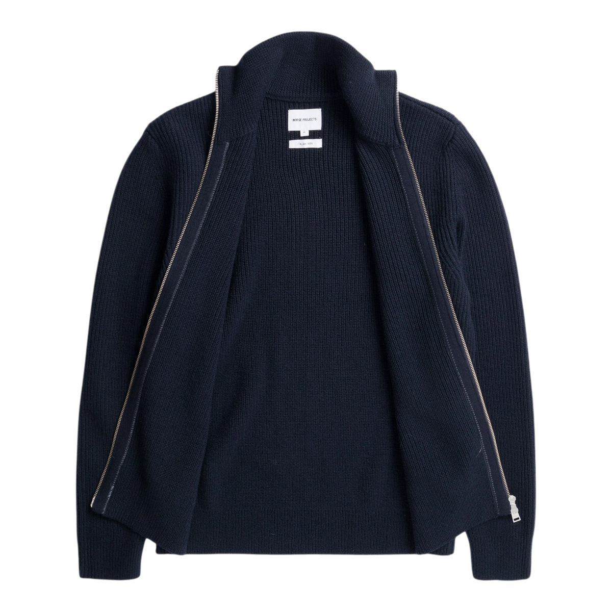 Norse Projects - Hagen Wool Cotton Rib Full Zip Jacket - Dark Navy Cardigan Norse Projects 