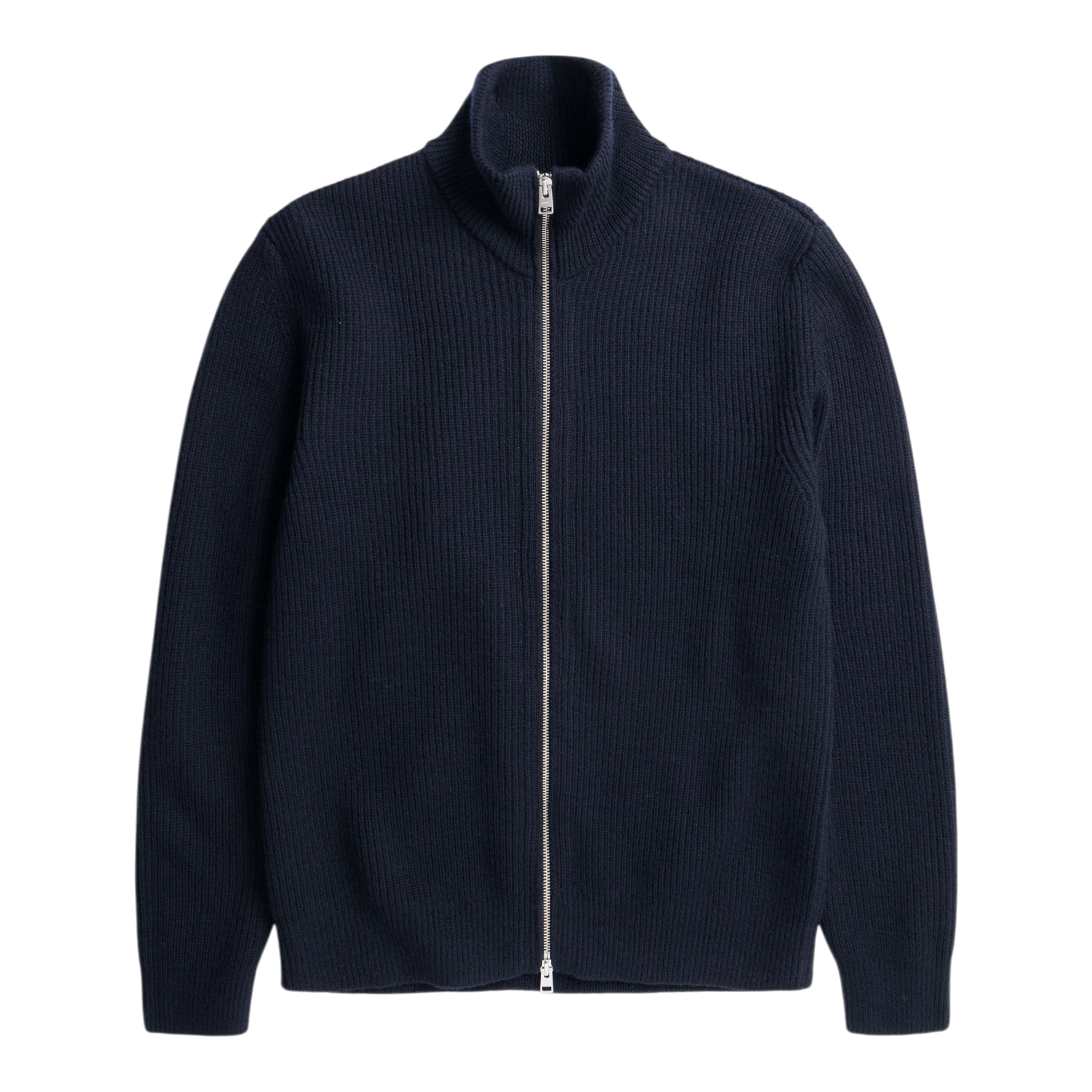 Norse Projects - Hagen Wool Cotton Rib Full Zip Jacket - Dark Navy Cardigan Norse Projects 