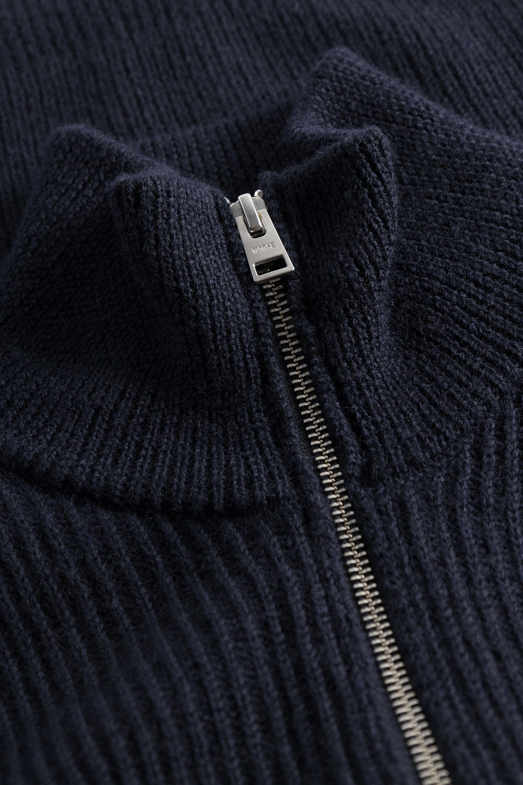 Norse Projects - Hagen Wool Cotton Rib Full Zip Jacket - Dark Navy Cardigan Norse Projects 