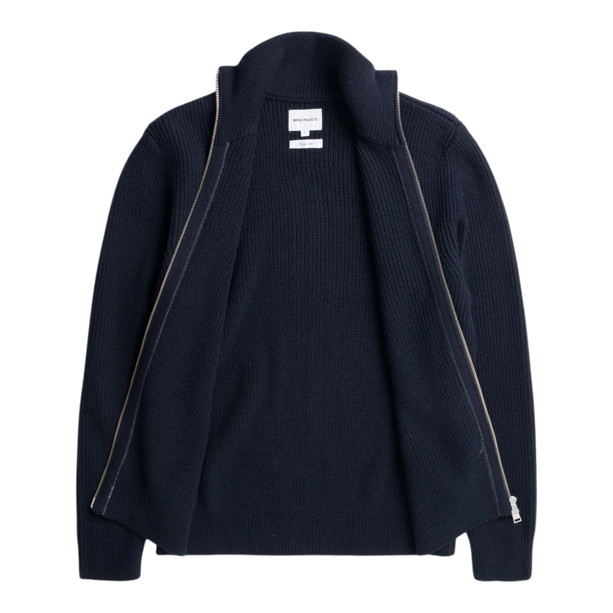 Norse Projects - Hagen Wool Cotton Rib Full Zip Jacket - Dark Navy Cardigan Norse Projects 