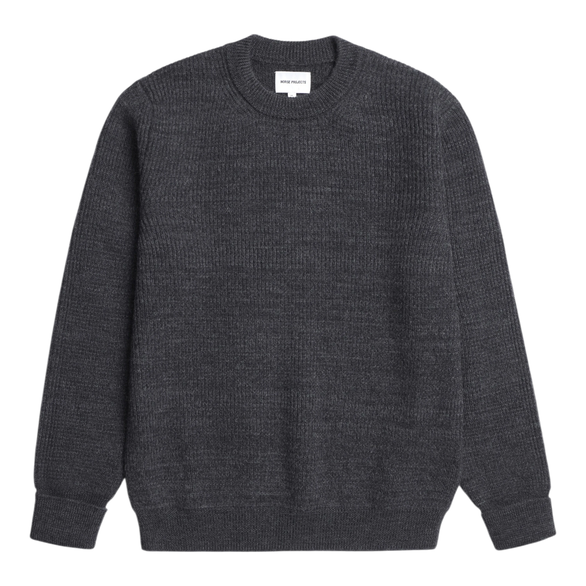Norse Projects - Henning Cotton Wool Rib Sweater - Dark Grey Melange Genser Norse Projects 