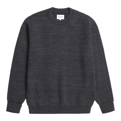 Norse Projects - Henning Cotton Wool Rib Sweater - Dark Grey Melange Genser Norse Projects 