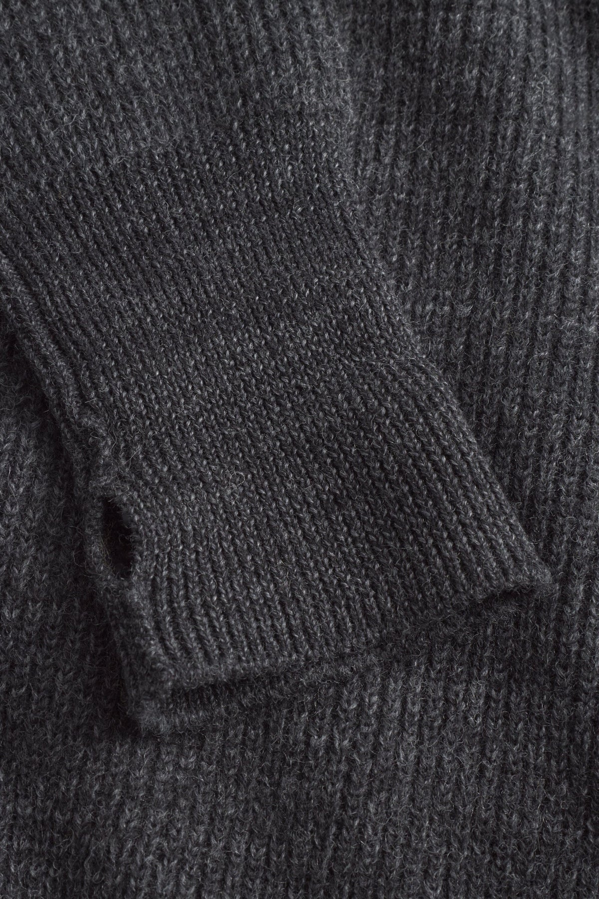Norse Projects - Henning Cotton Wool Rib Sweater - Dark Grey Melange Genser Norse Projects 