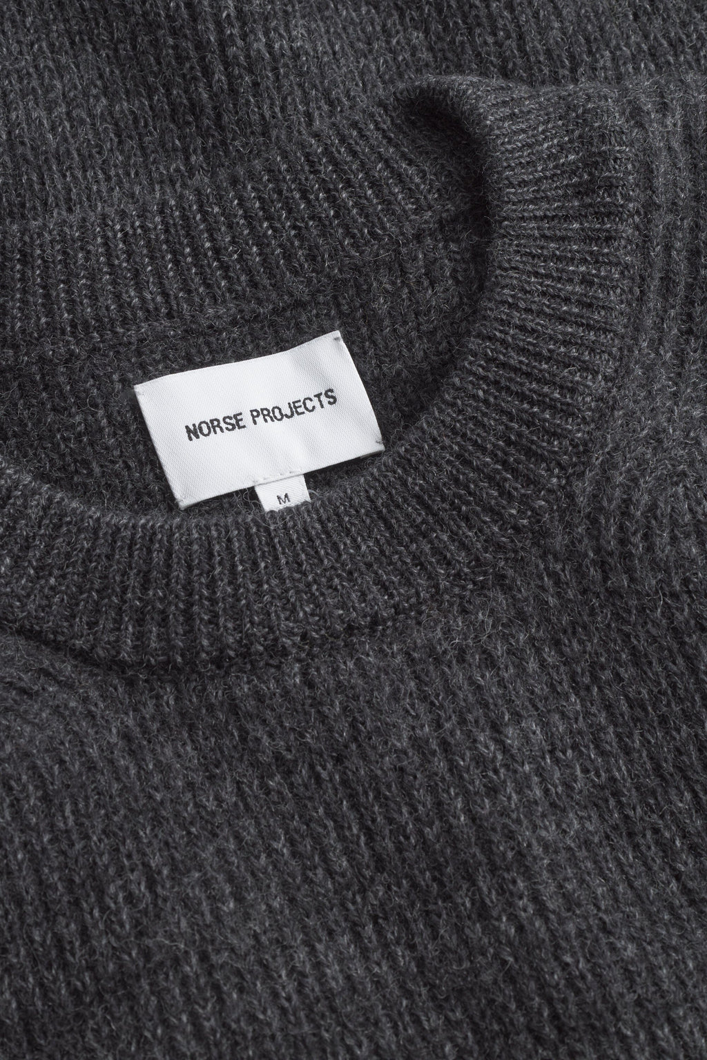 Norse Projects - Henning Cotton Wool Rib Sweater - Dark Grey Melange Genser Norse Projects 