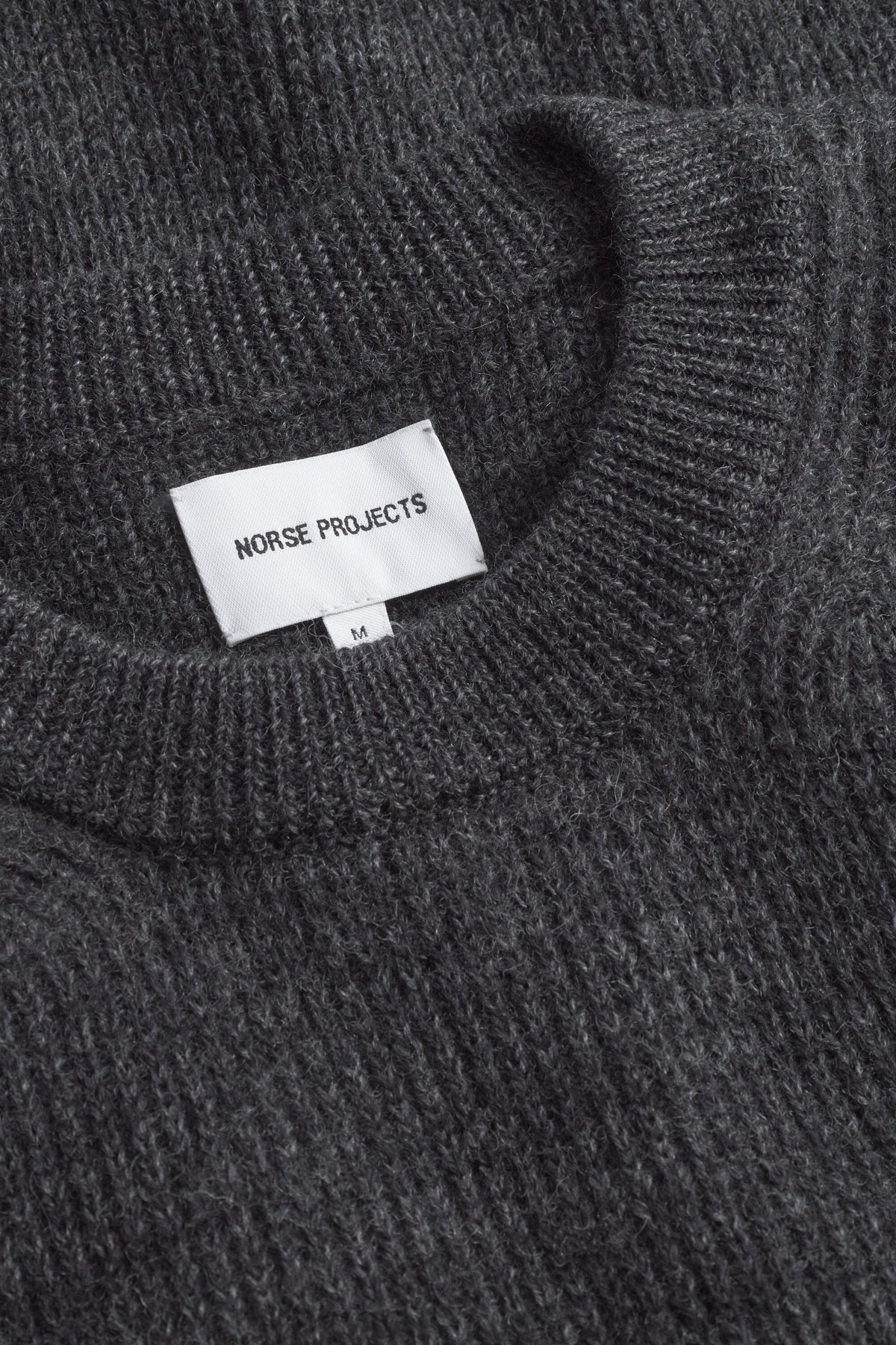 Norse Projects - Henning Cotton Wool Rib Sweater - Dark Grey Melange Genser Norse Projects 