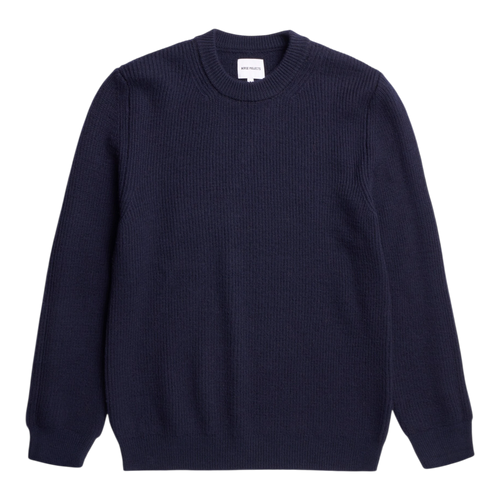 Norse Projects - Henning Cotton Wool Rib Sweater - Dark Navy Genser Norse Projects 