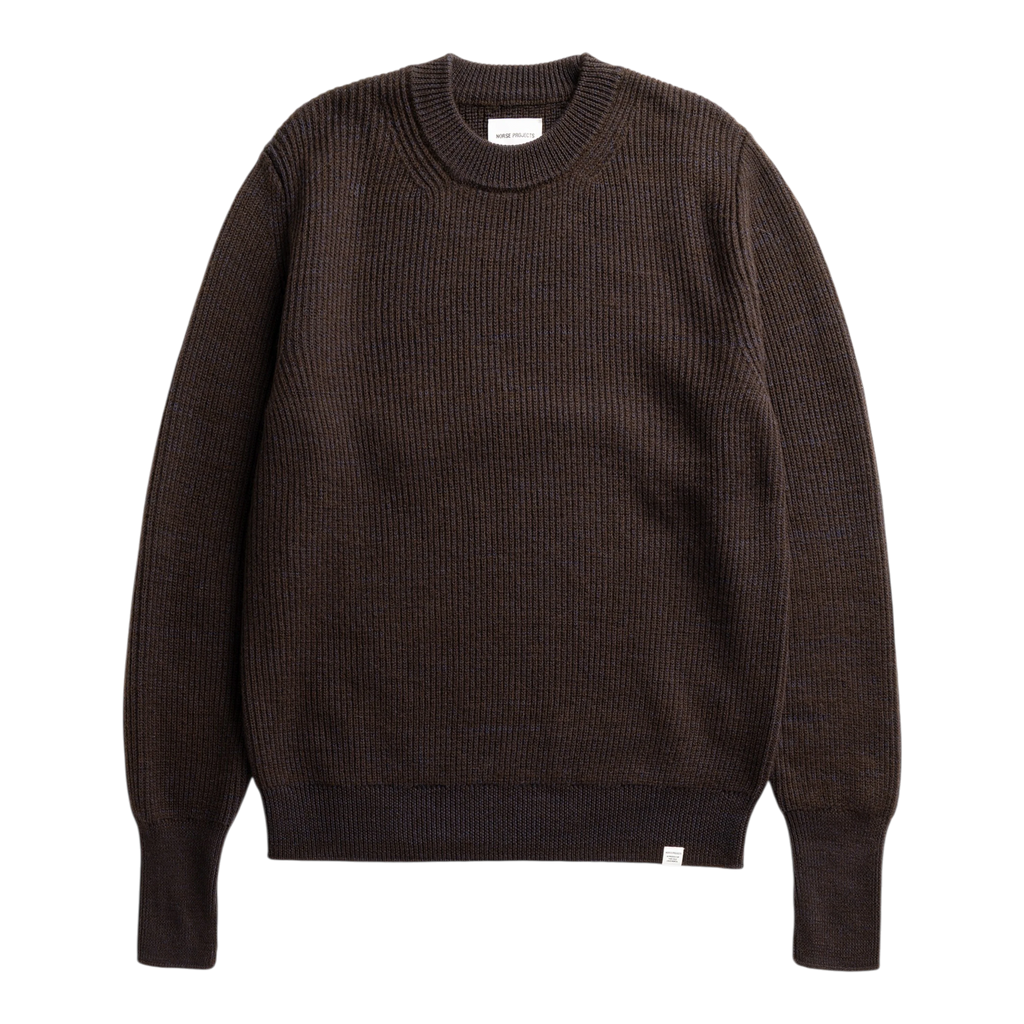 Norse Projects - Henning Cotton Wool Rib Sweater - Darkest Purple Genser Norse Projects 