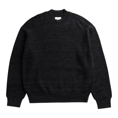 Norse Projects - Hirtshals Tech Merino Waffle Crewneck - Charcoal Melange Genser Norse Projects 