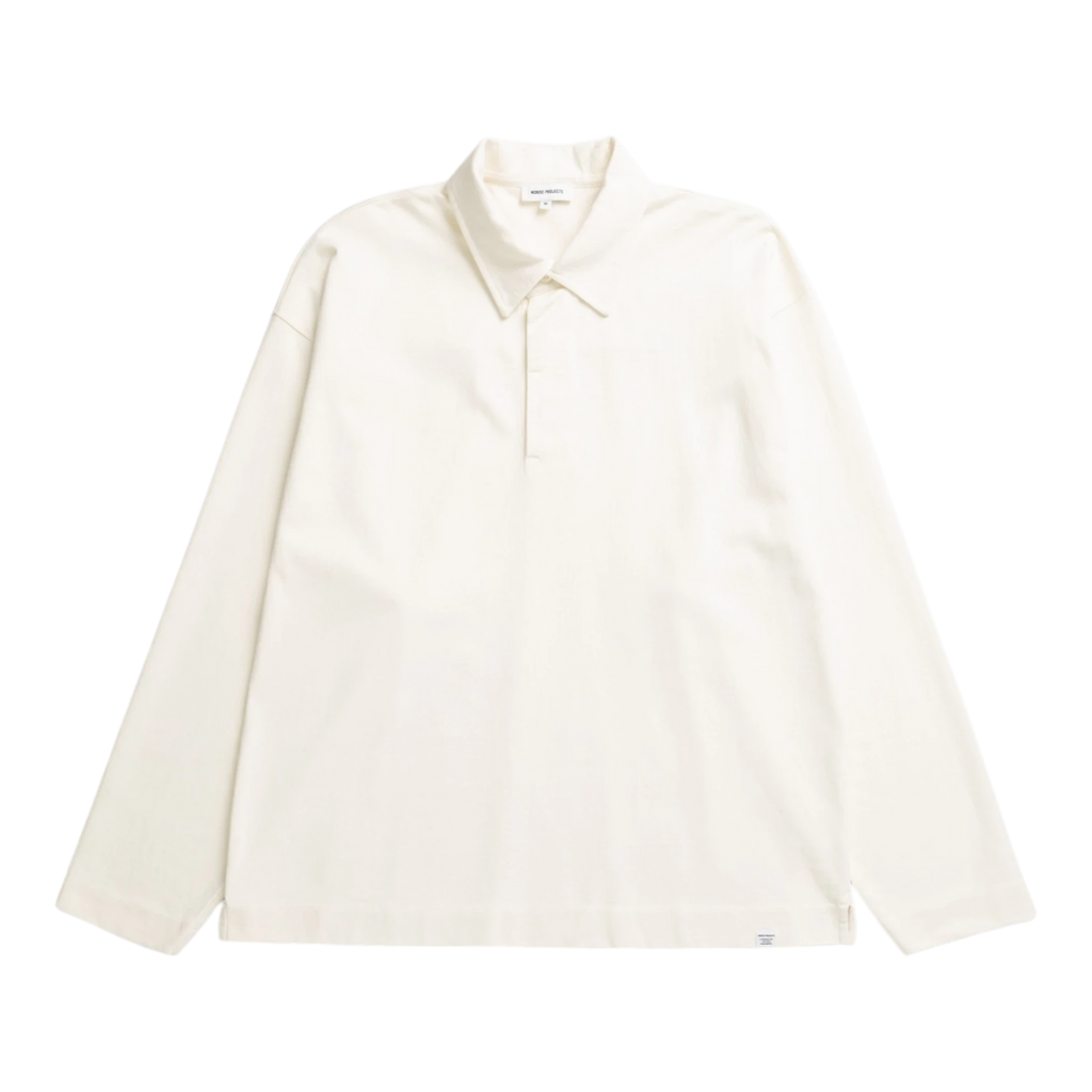 Norse Projects Isefjord Compact Cotton LS Polo - Ecru Longsleeve Norse Projects 