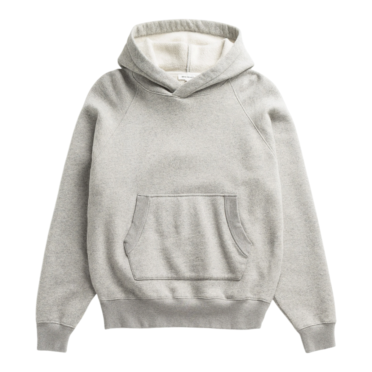 Norse Projects - Kerid Relaxed Cotton Wool Hoodie - Grey Melange Hettegenser Norse Projects 