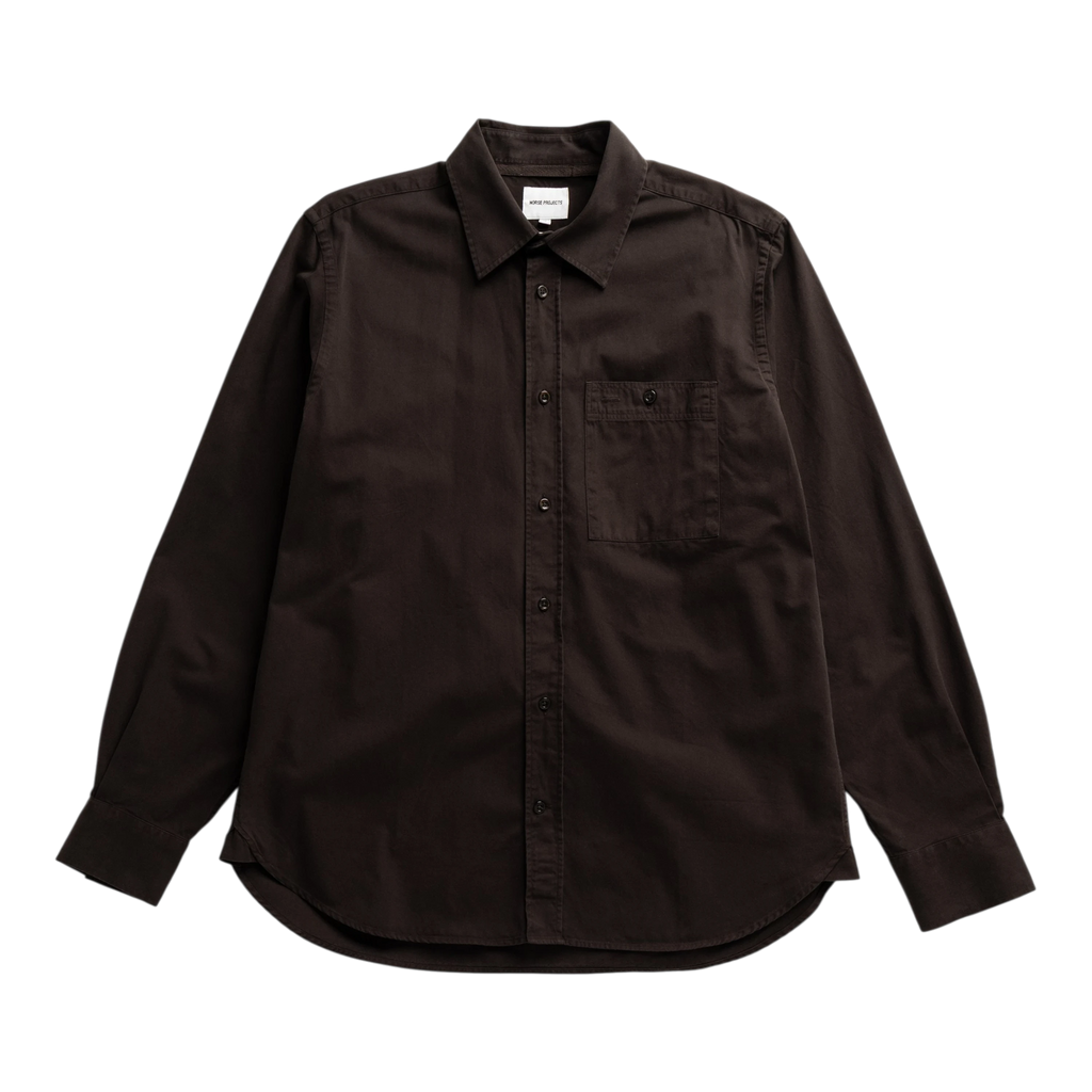 Norse Projects - Kongshoved Cotton Twill Gmd Relaxed Shirt - Delicioso Brown Skjorte Norse Projects 