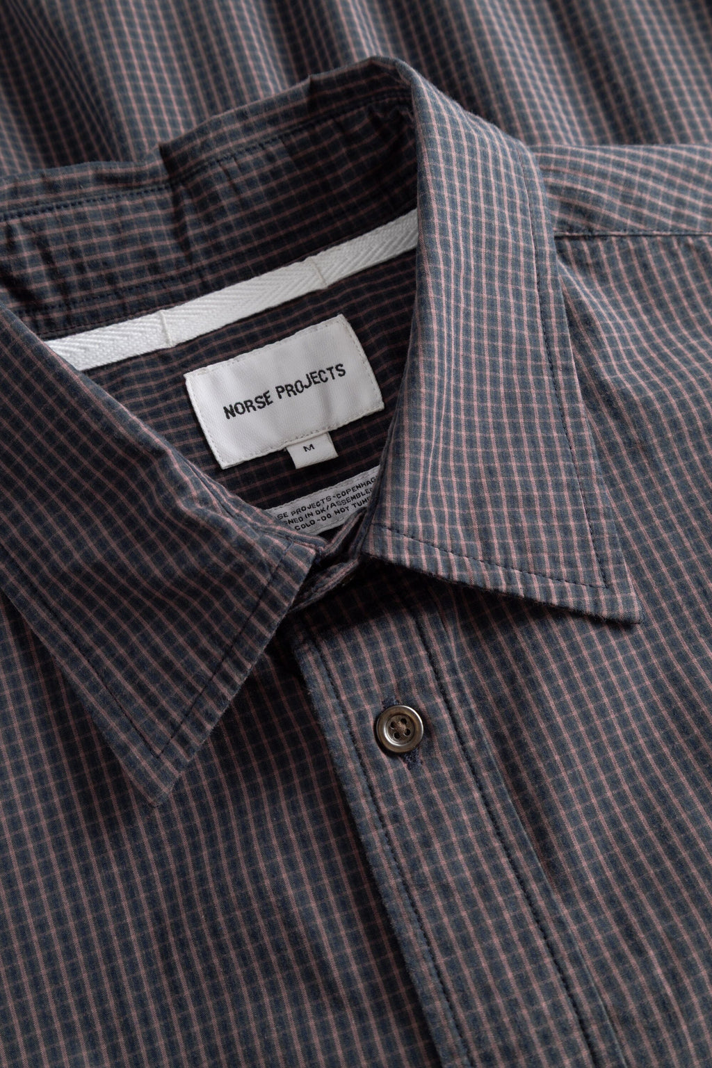 Norse Projects Kongshoved Poplin Mini Check Shirt - Dark Navy Check Shirt Norse Projects 