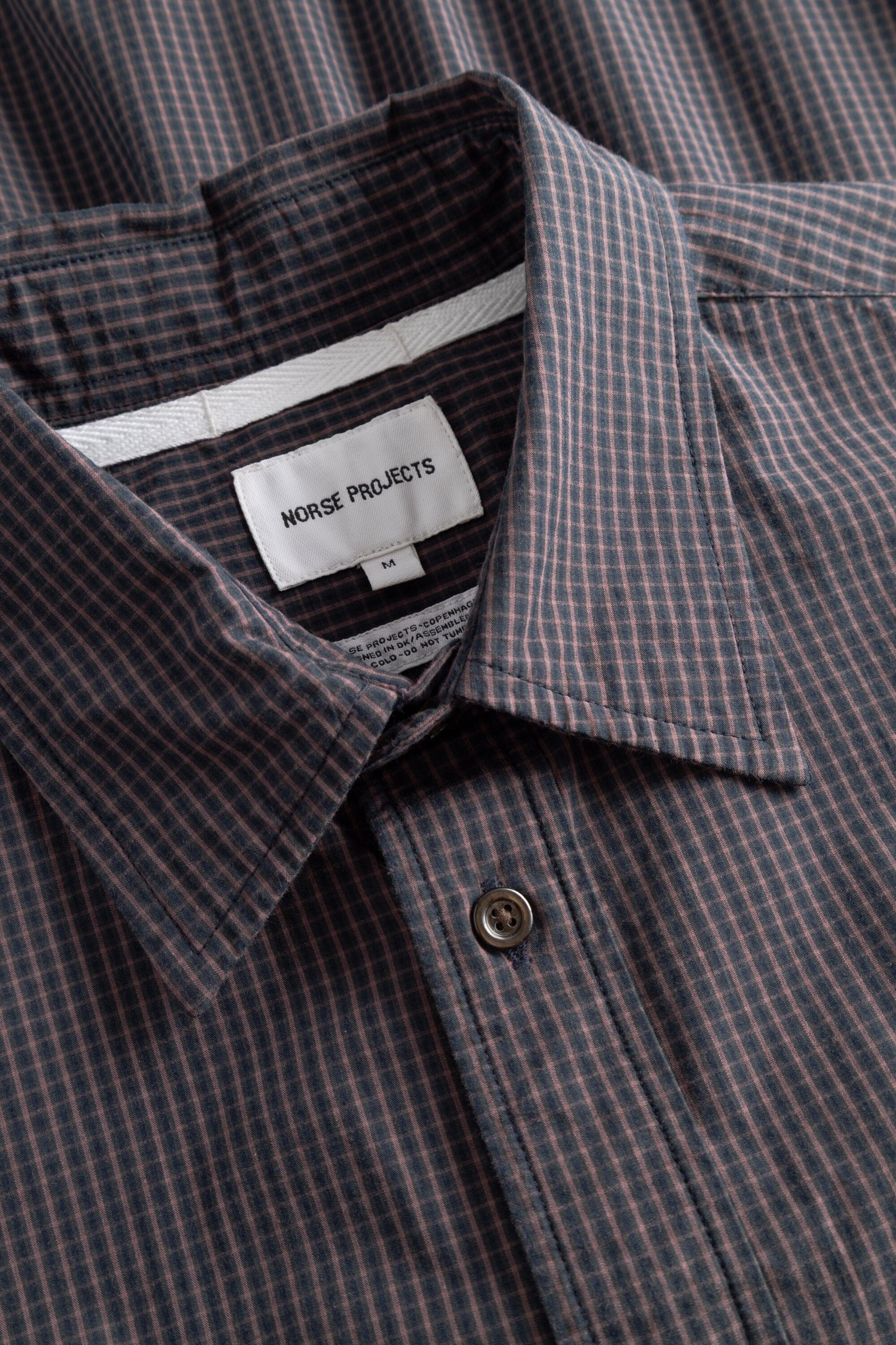 Norse Projects Kongshoved Poplin Mini Check Shirt - Dark Navy Check Shirt Norse Projects 