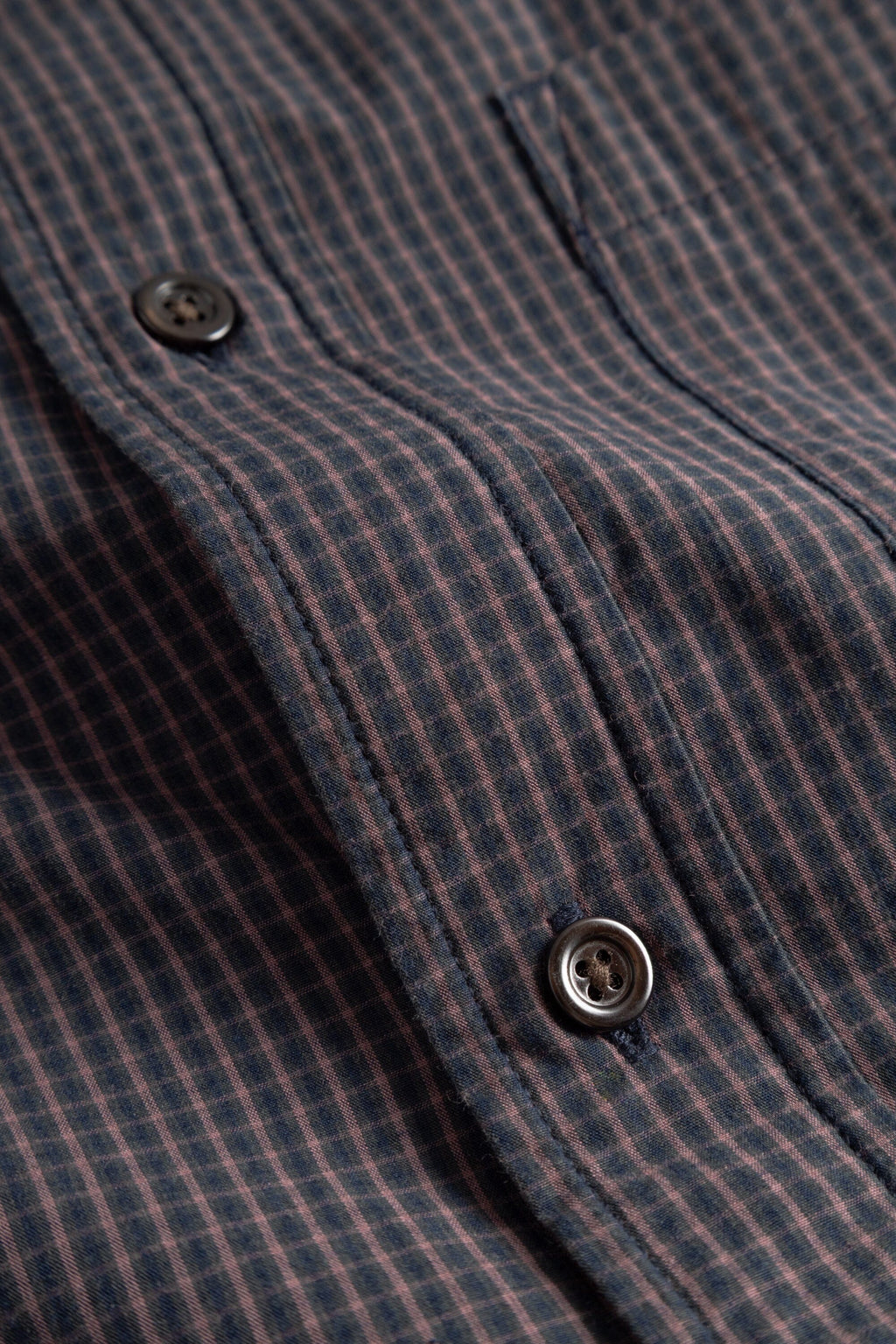 Norse Projects Kongshoved Poplin Mini Check Shirt - Dark Navy Check Shirt Norse Projects 