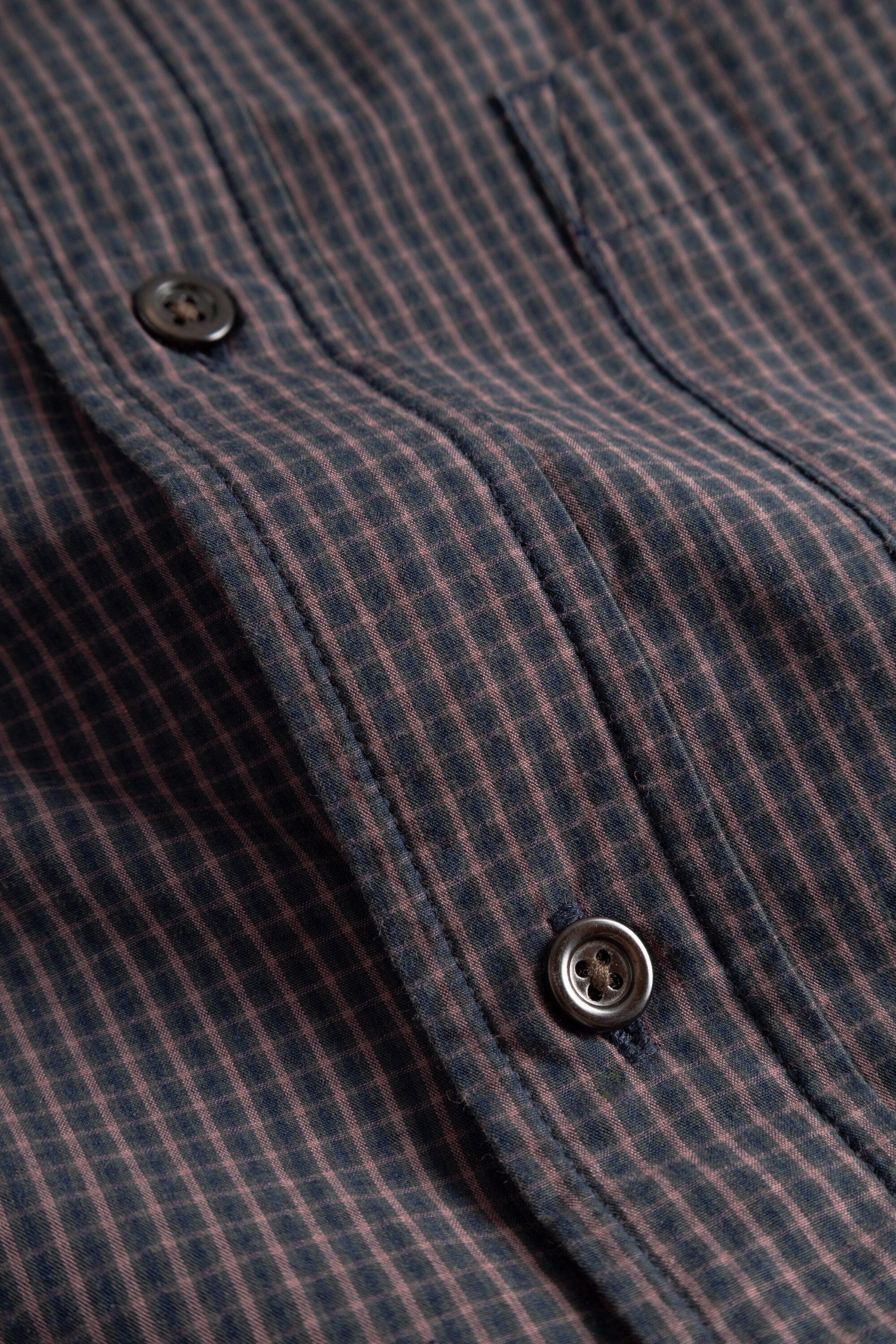 Norse Projects Kongshoved Poplin Mini Check Shirt - Dark Navy Check Shirt Norse Projects 
