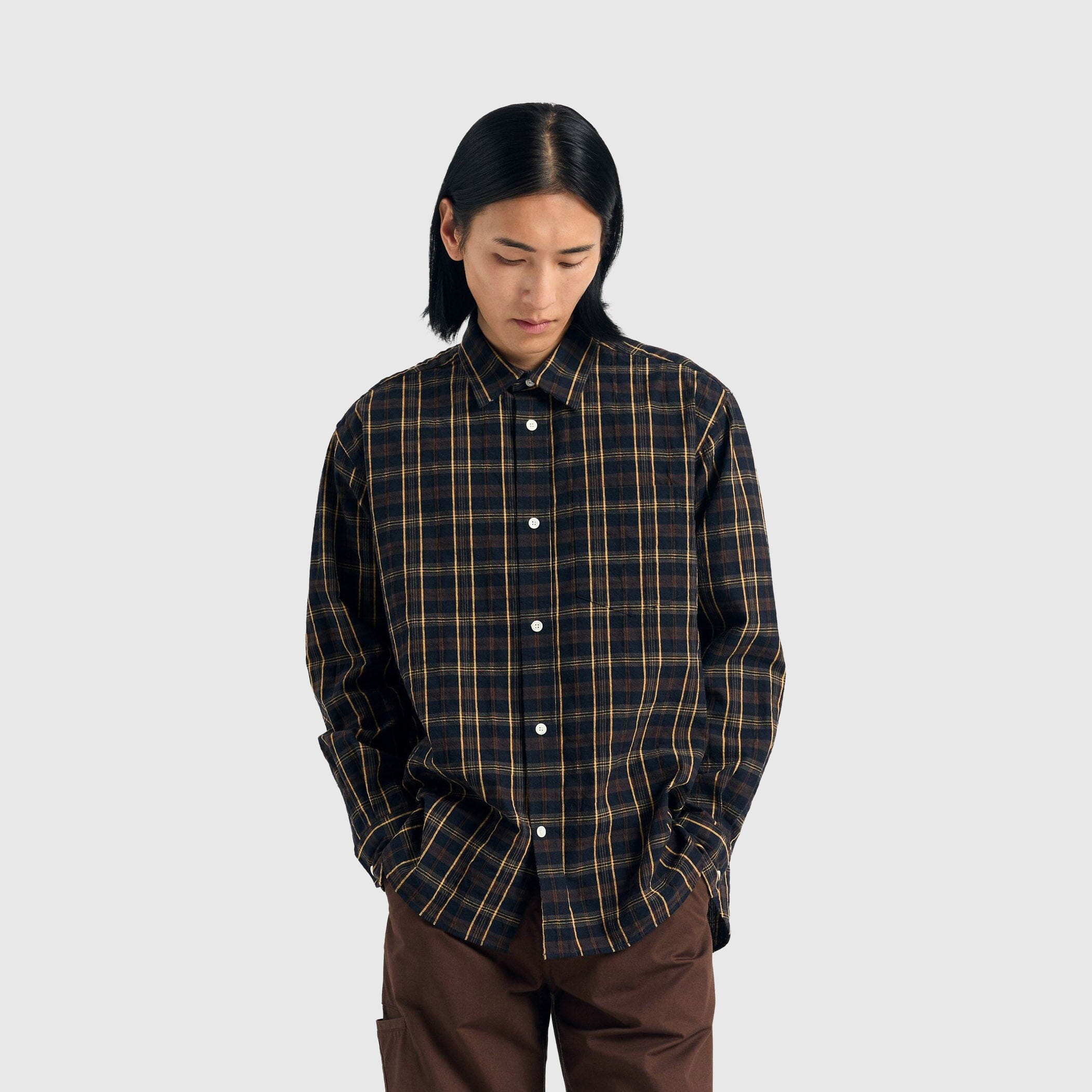 Norse Projects Mo Oversized Shirt - Dark Navy Check Shirt Norse Projects 