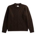Norse Projects - Nordhavn Aran Crewneck Sweater - Delicioso Brown Genser Norse Projects 