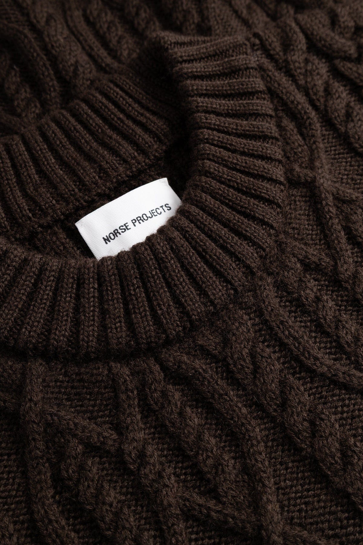 Norse Projects - Nordhavn Aran Crewneck Sweater - Delicioso Brown Genser Norse Projects 
