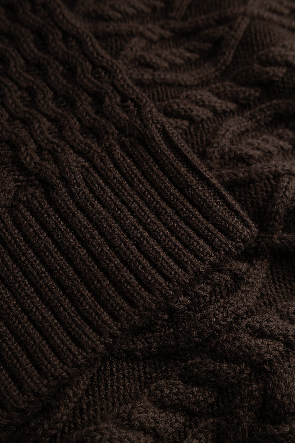 Norse Projects - Nordhavn Aran Crewneck Sweater - Delicioso Brown Genser Norse Projects 