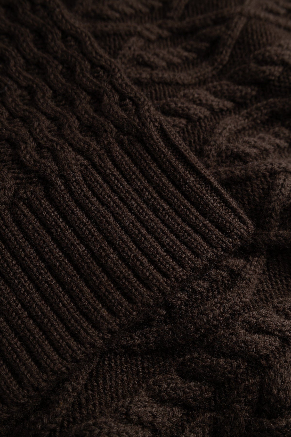 Norse Projects - Nordhavn Aran Crewneck Sweater - Delicioso Brown Genser Norse Projects 