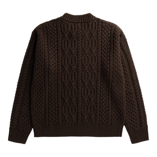 Norse Projects - Nordhavn Aran Crewneck Sweater - Delicioso Brown Genser Norse Projects 