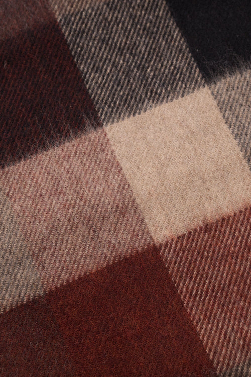 Norse Projects - Norse Moon Merino Lambswool Checked Scarf - Espresso Skjerf Norse Projects 