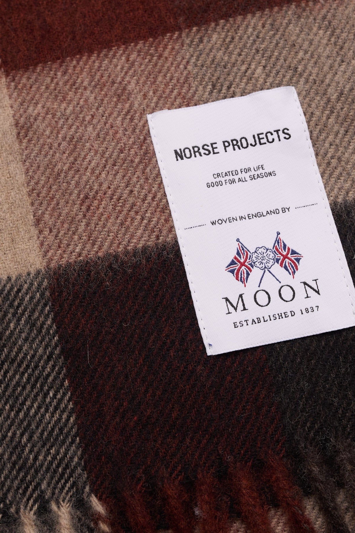 Norse Projects - Norse Moon Merino Lambswool Checked Scarf - Espresso Skjerf Norse Projects 
