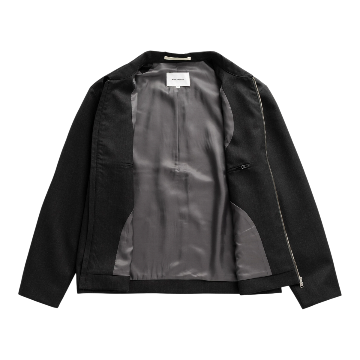 Norse Projects - Raabjerg Easy Worsted Wool Jacket - Charcoal Grey Jakke Norse Projects 