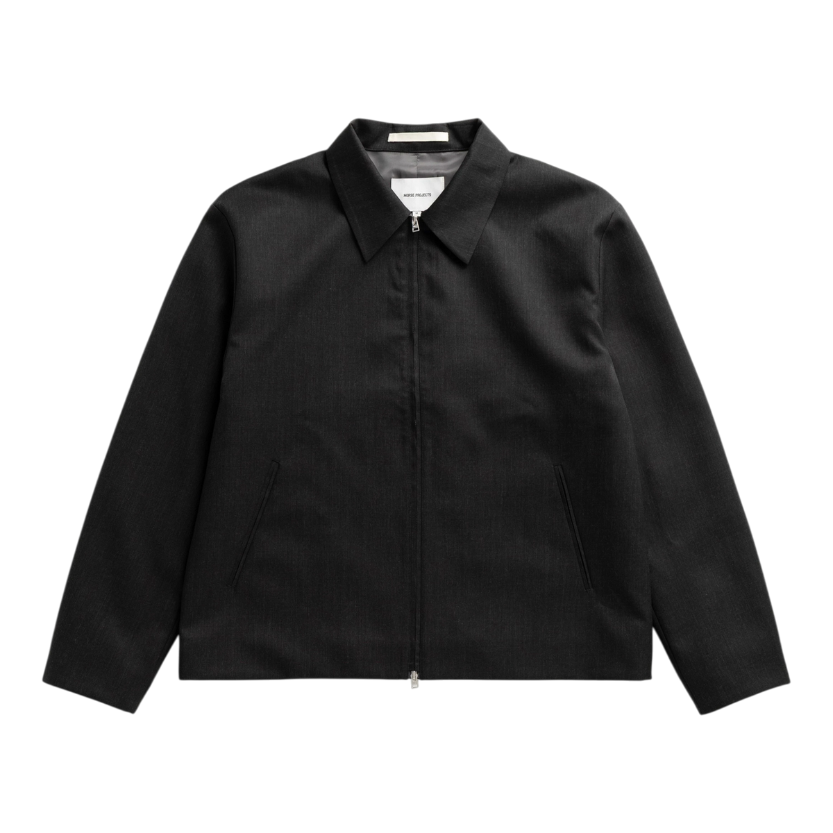 Norse Projects - Raabjerg Easy Worsted Wool Jacket - Charcoal Grey Jakke Norse Projects 