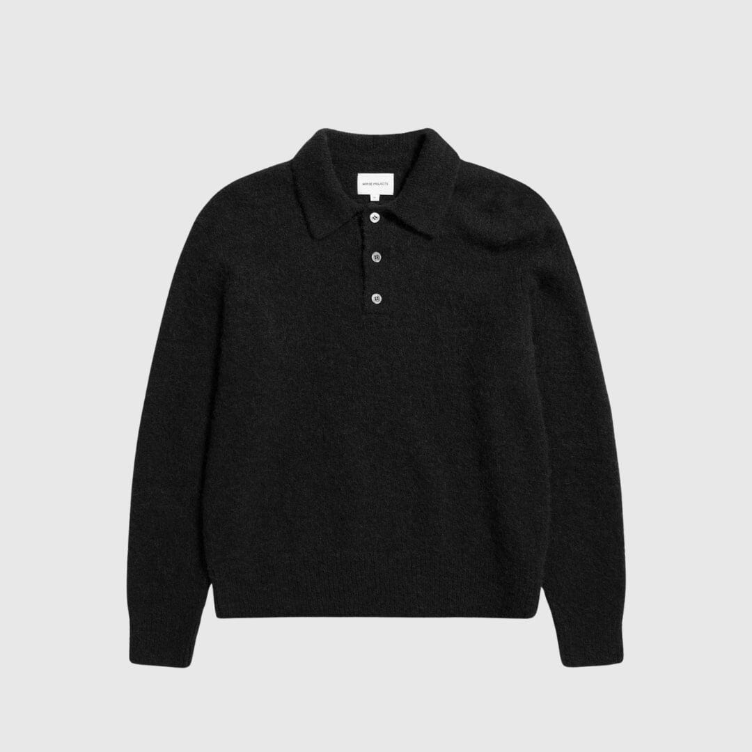Norse Projects Rasmus Polo - Black Knitwear Norse Projects 