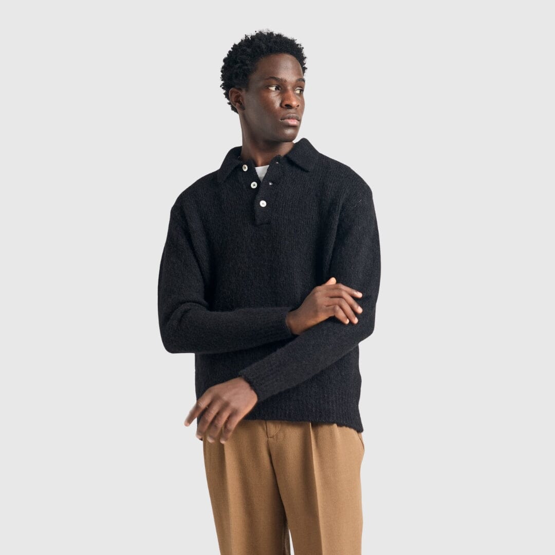 Norse Projects Rasmus Polo - Black Knitwear Norse Projects 