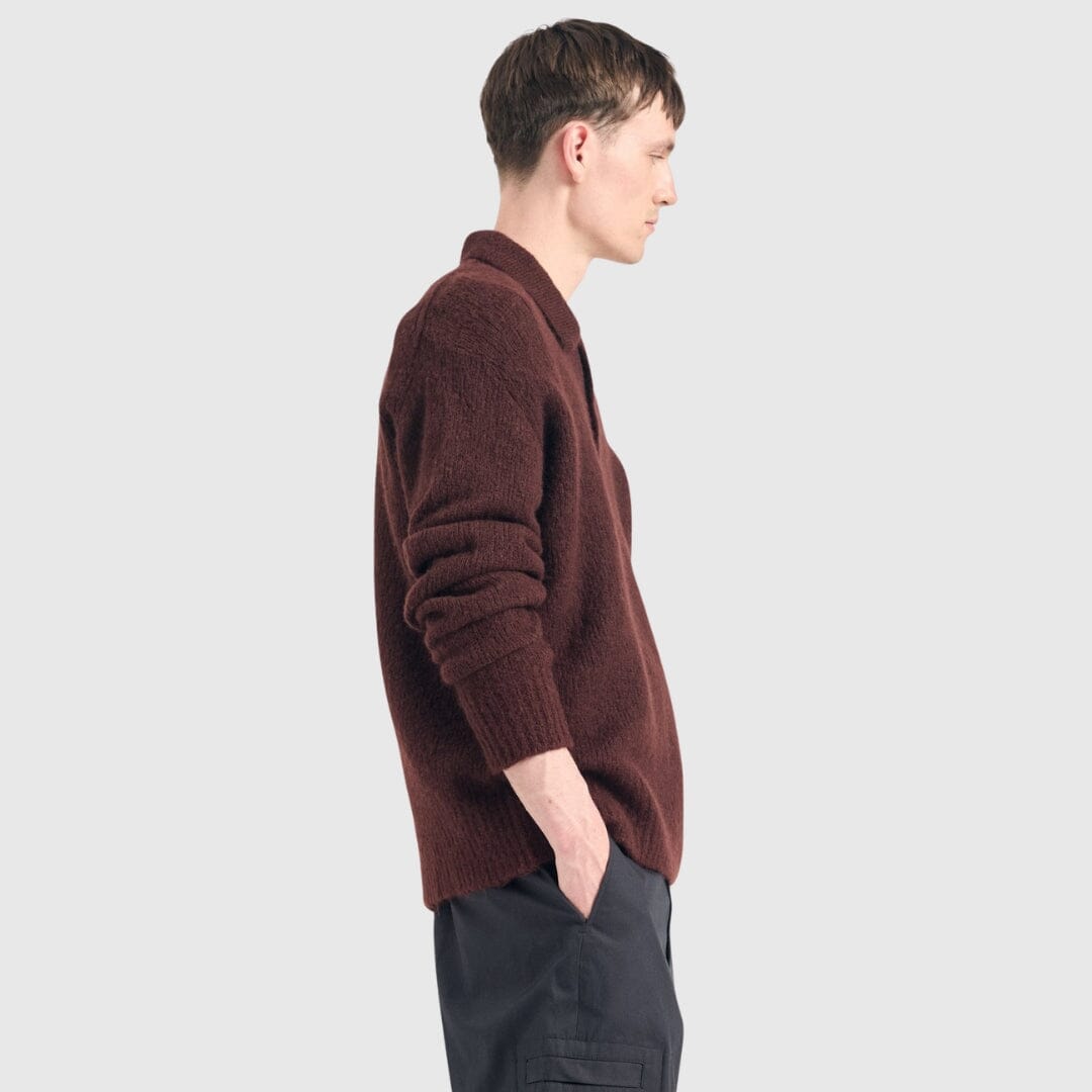 Norse Projects Rasmus Polo - Mahogany Knitwear Norse Projects 