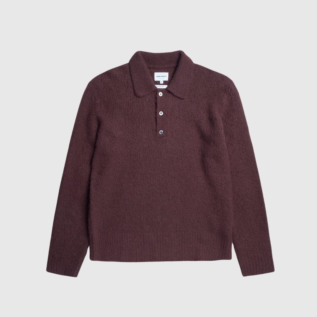 Norse Projects Rasmus Polo - Mahogany Knitwear Norse Projects 