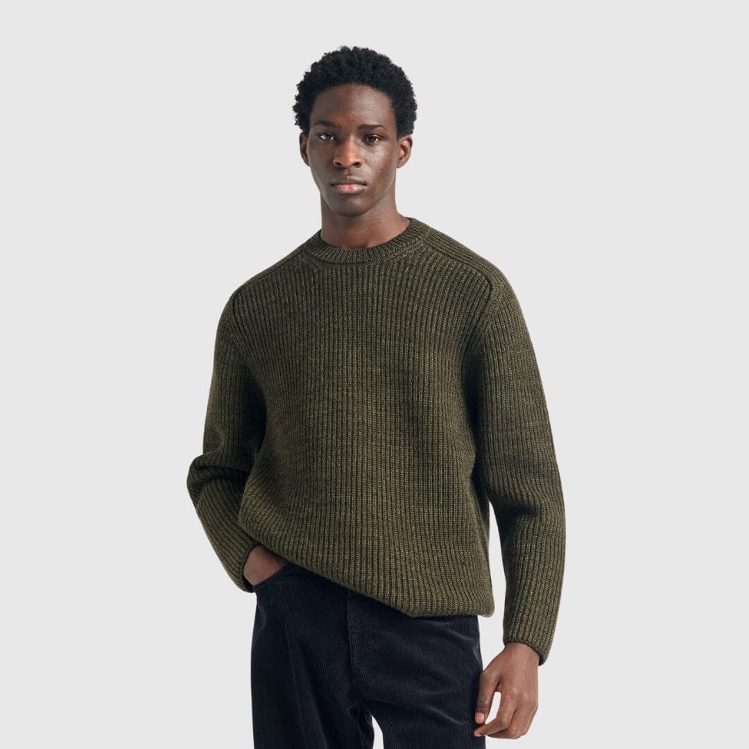 Norse Projects Sigurd Crew Neck - Olive Night Knitwear Norse Projects 