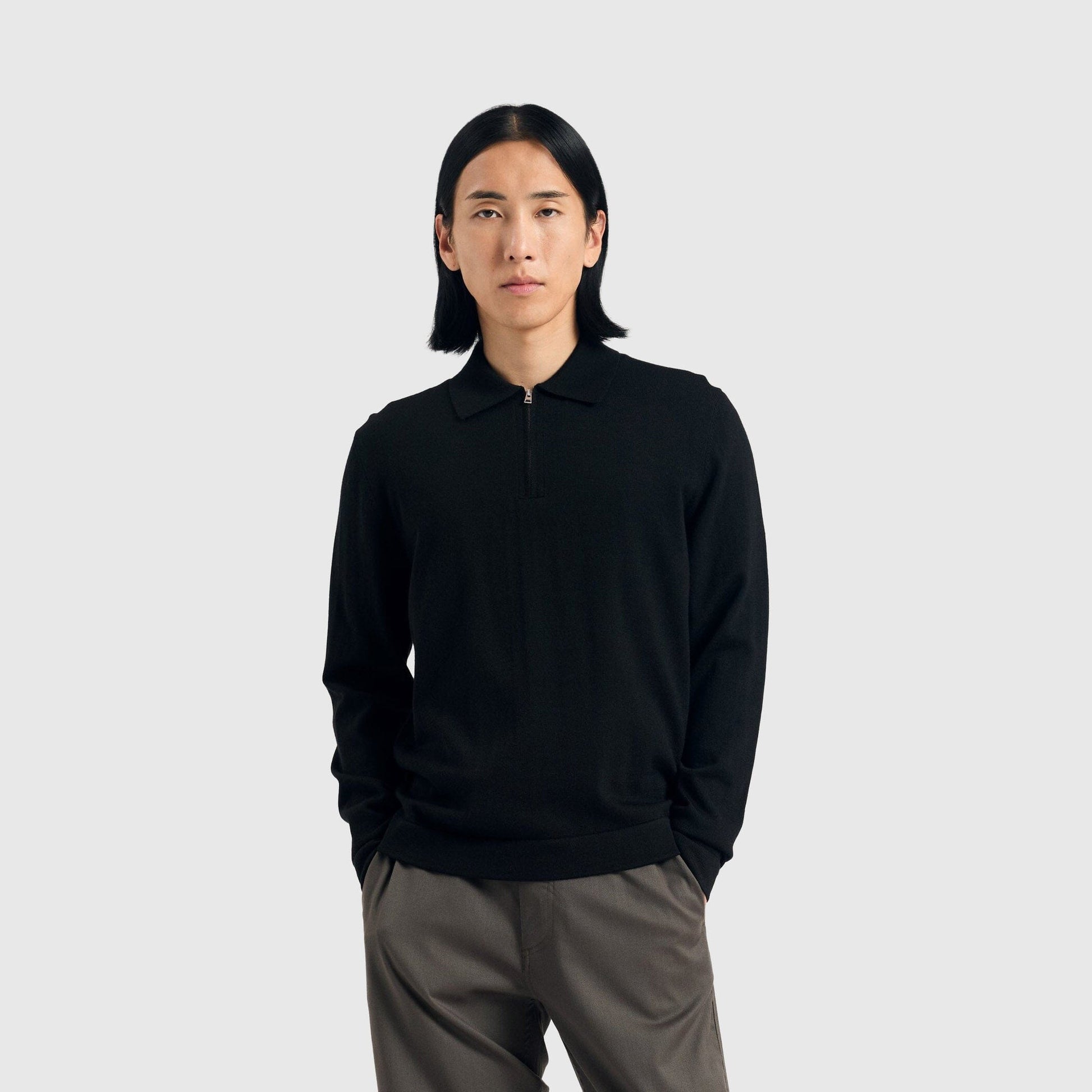 Norse Projects Tech Polo - Black Knitwear Norse Projects 