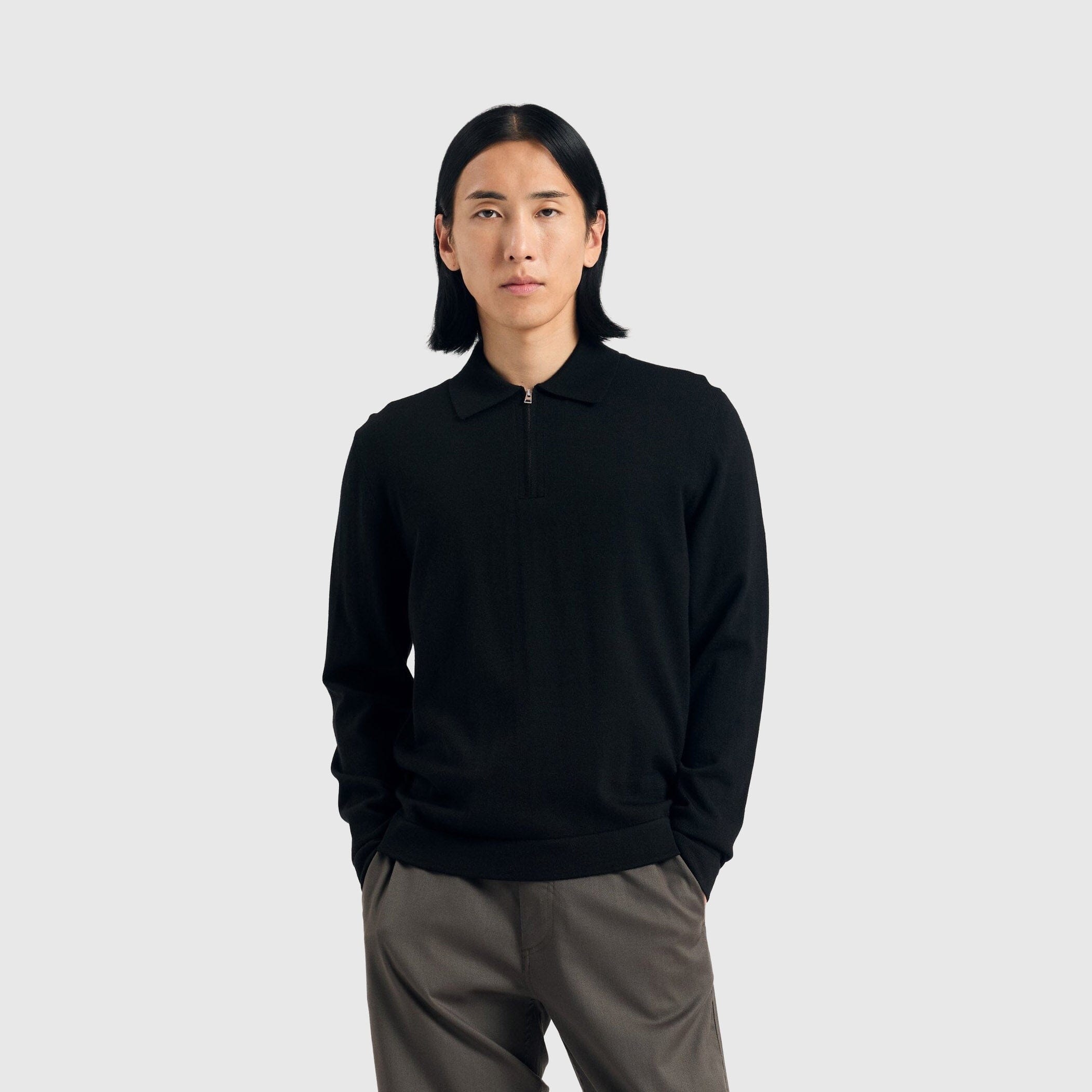 Norse Projects Tech Polo - Black Knitwear Norse Projects 