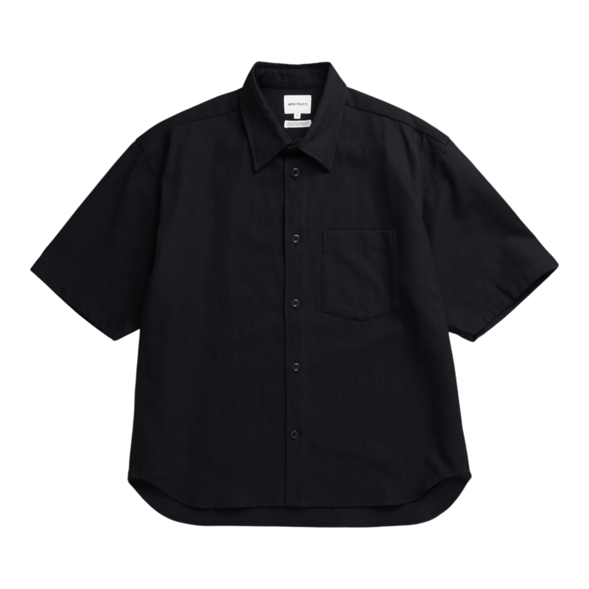 Norse Projects Ulriken Oversized Cotton Linen Twill SS Shirt - Dark Navy Shirt Norse Projects 